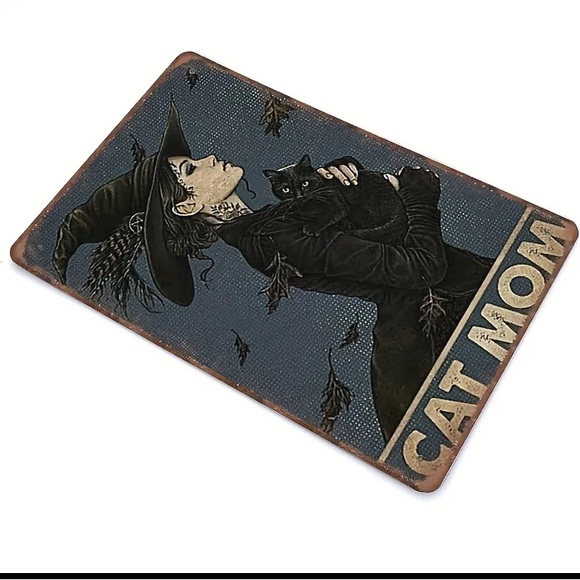 NWOT CAT MOM BLACK CAT TIN SIGN - Picture 3 of 7